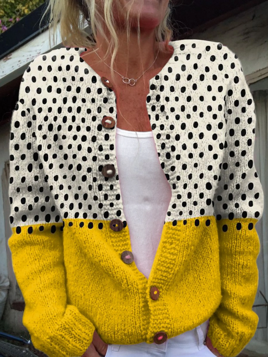 Elise | Polka Dots Buttoned Cardigan