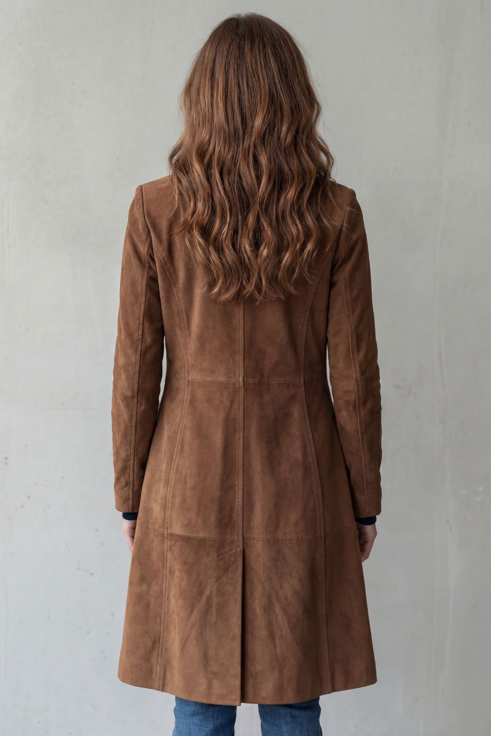 Disa | Vintage Suede-Effect Long Coat
