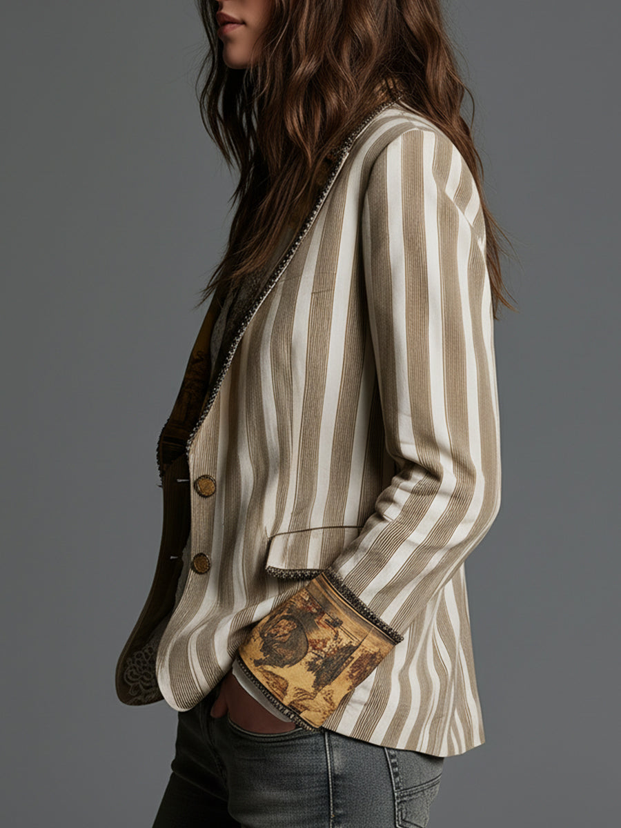 Isabella | Striped Bohemian Blazer
