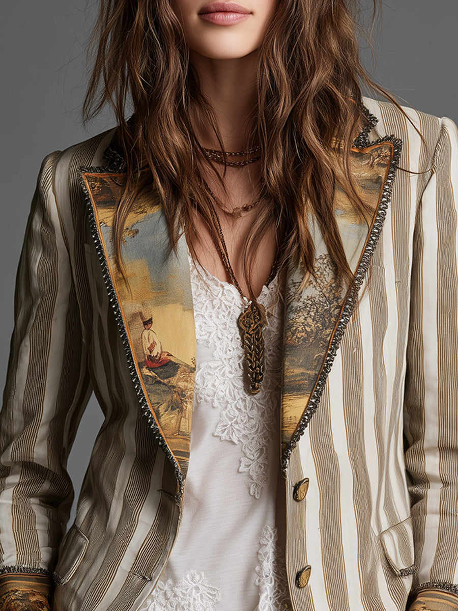 Isabella | Striped Bohemian Blazer