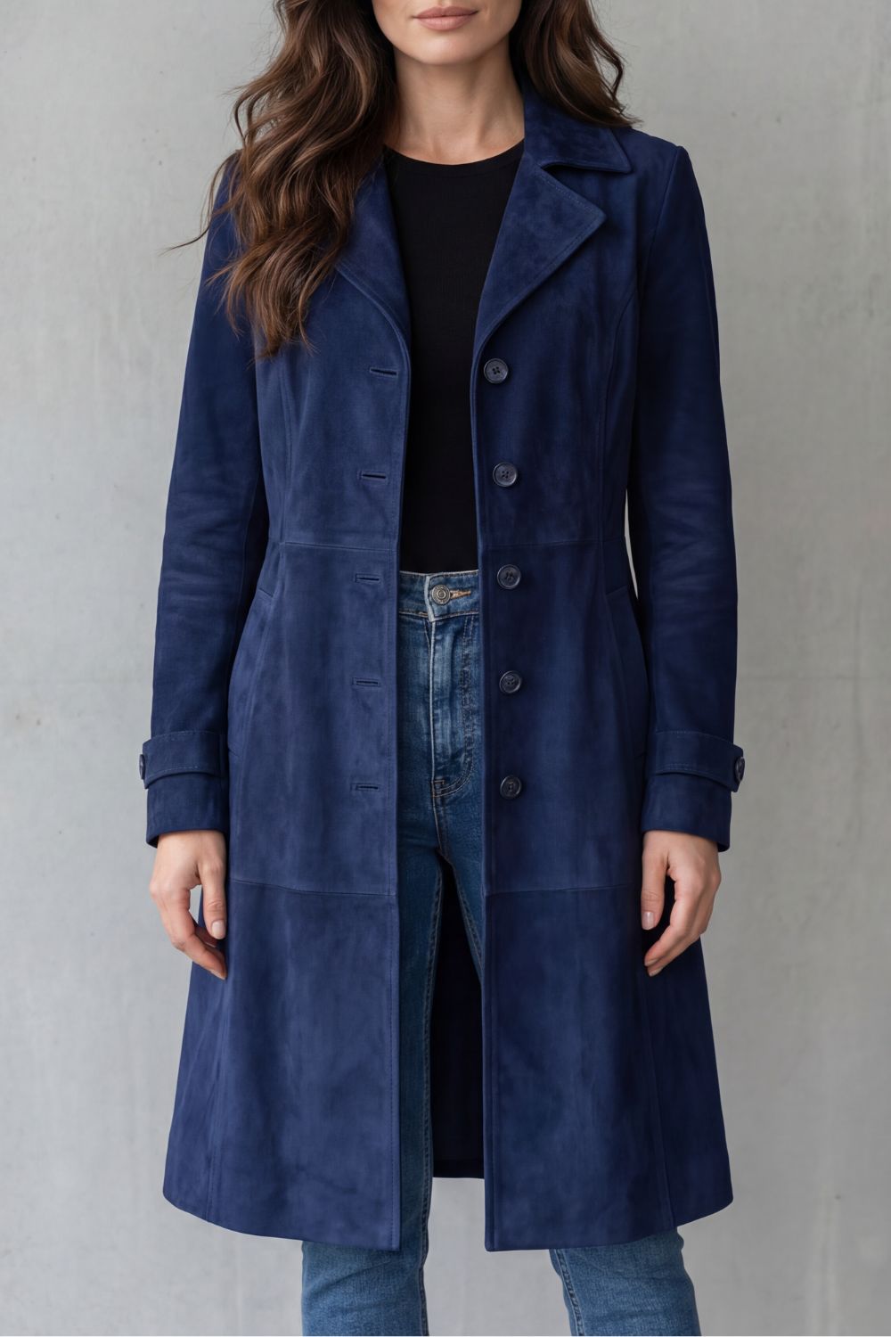 Disa | Vintage Suede-Effect Long Coat