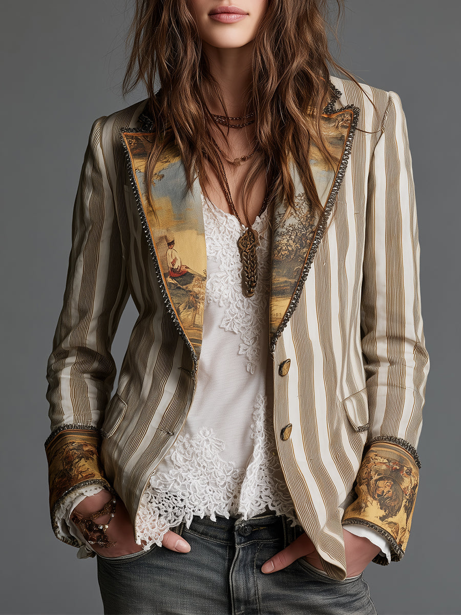 Isabella | Striped Bohemian Blazer