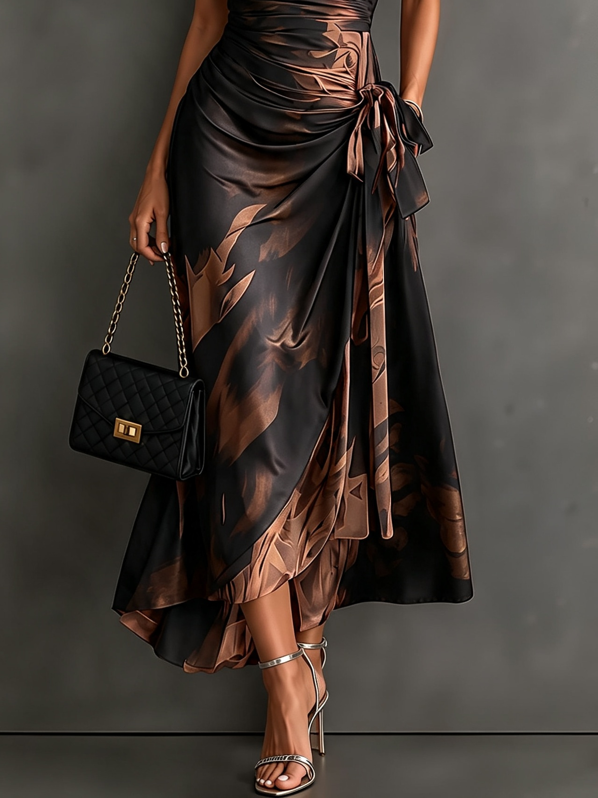 Saffron | Abstract Print Wrap Maxi Dress