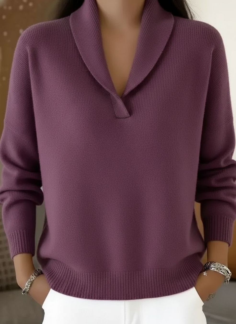 Elise | Comfortable V-Neck Jumper