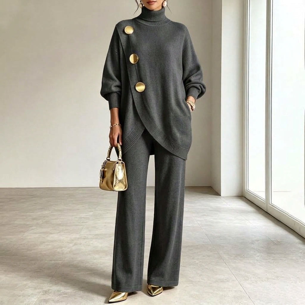 Noa | Knit Turtleneck Sweater and Wide-Leg Pants Set