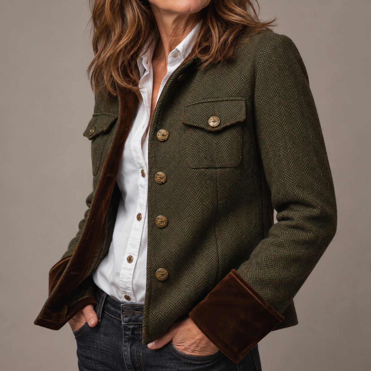Evangeline | Herringbone Jacket