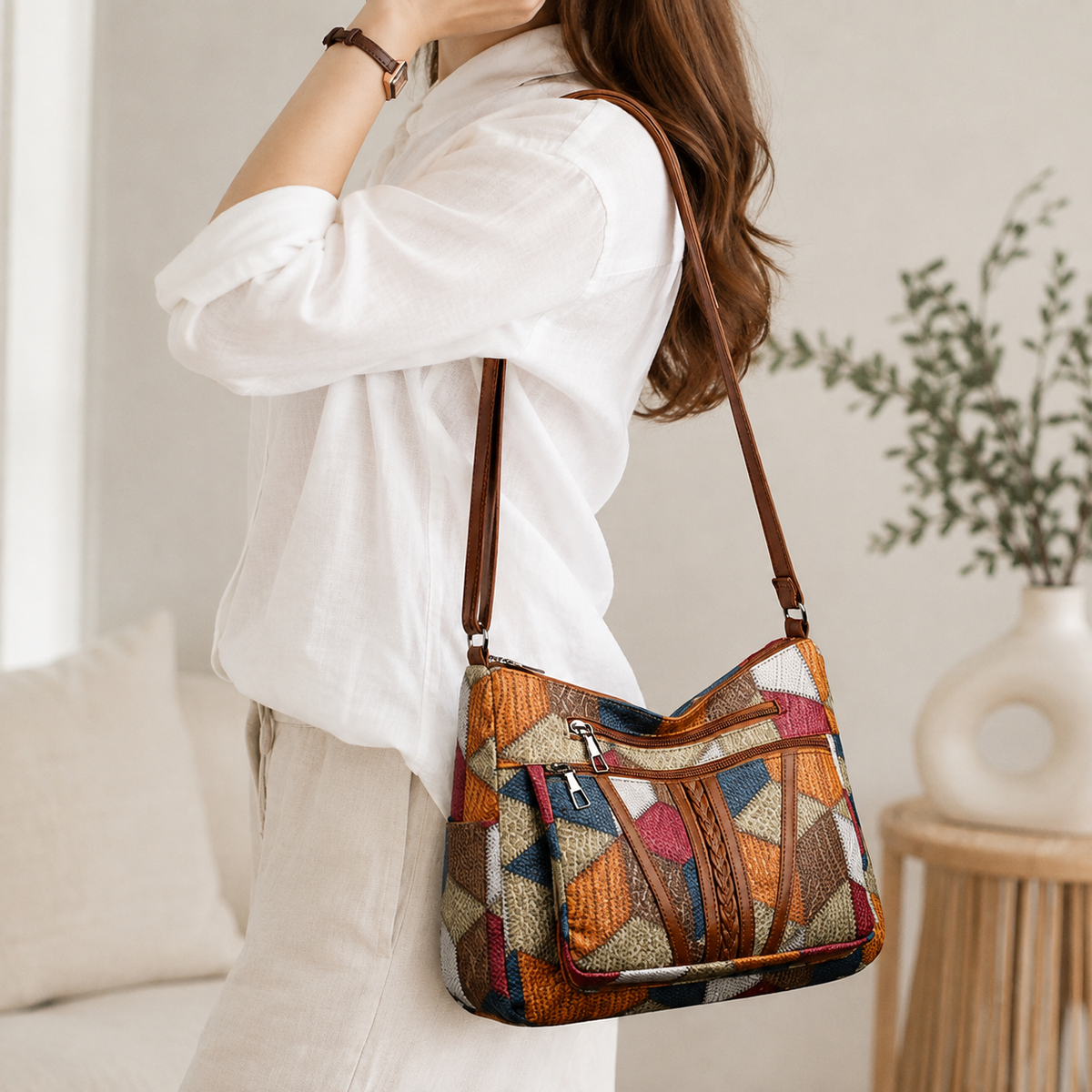 Margot | Patchwork Shoulder Bag