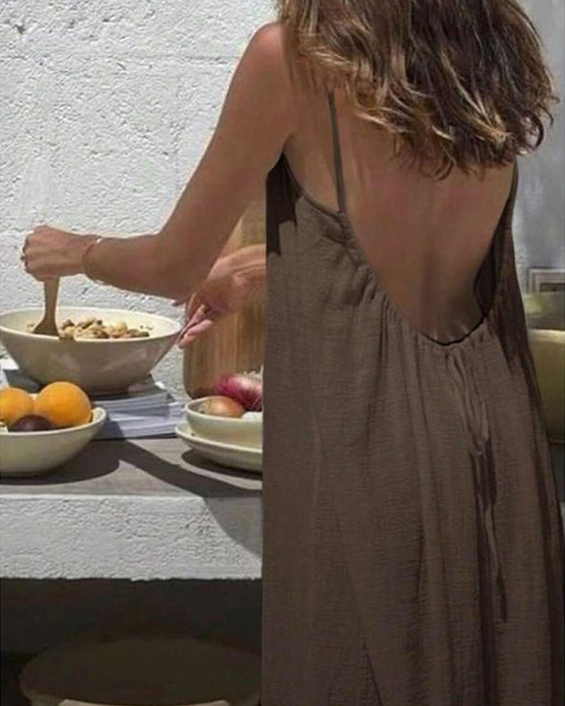 Emily | Backless Slip Lounge Dress