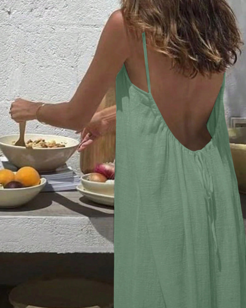 Emily | Backless Slip Lounge Dress