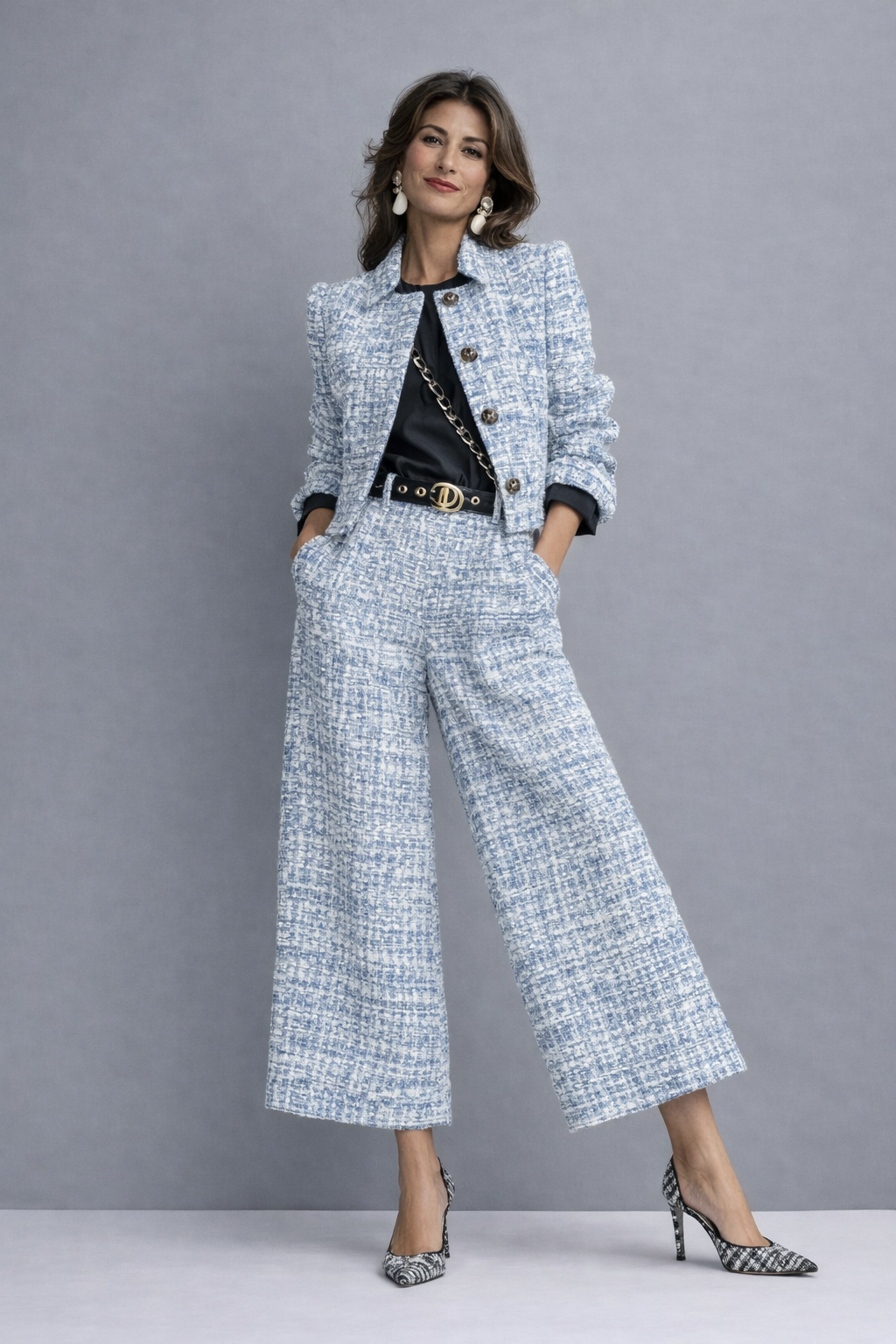 Lucia | Tweed Jacket and Wide-Leg Pants Set