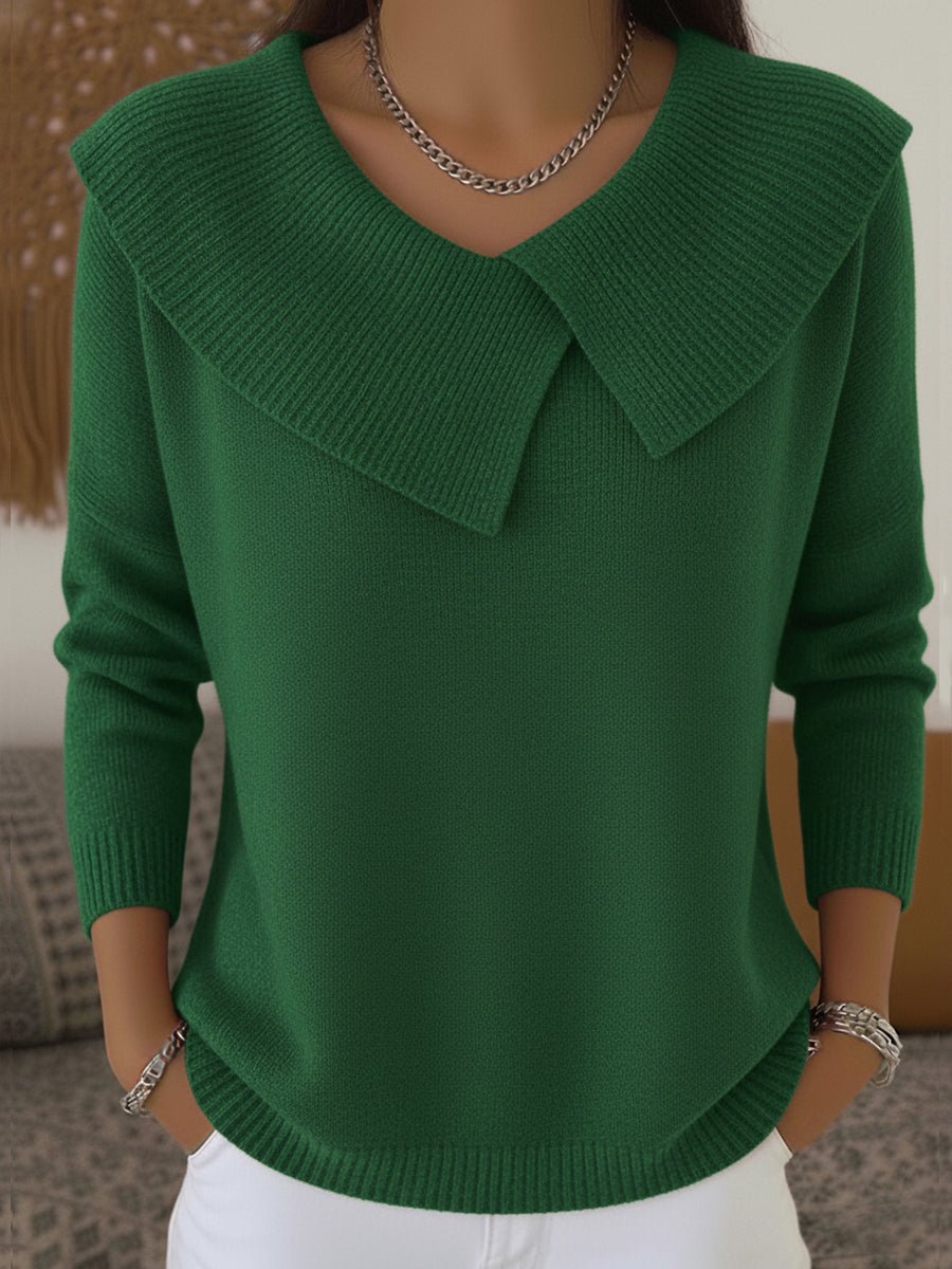 Hazel | Warm Sweater with Soft Asymmetric Collar