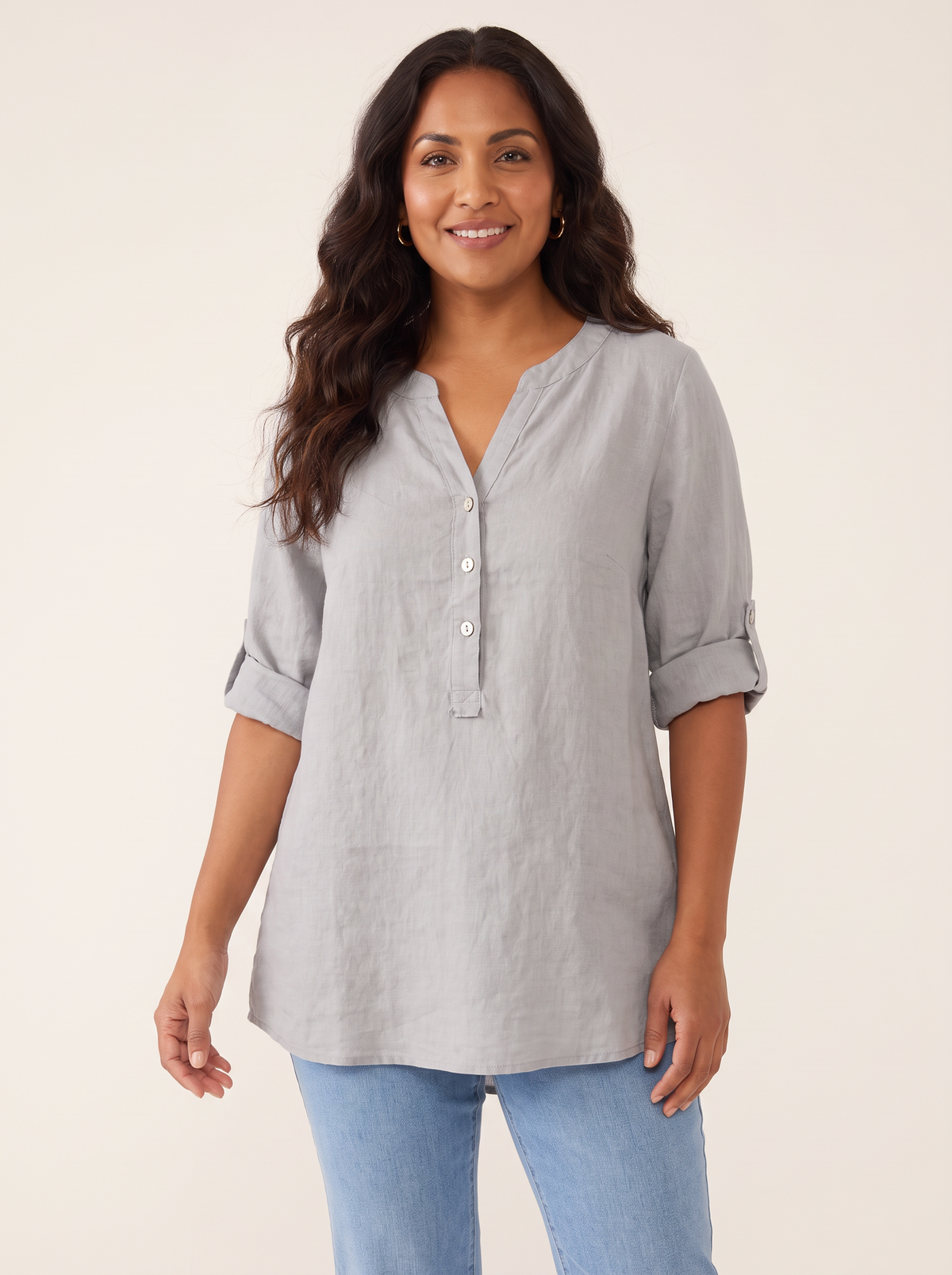 Veronique Light Grey top front view