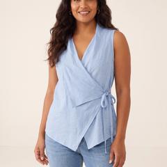 Loretta Light Blue top front view