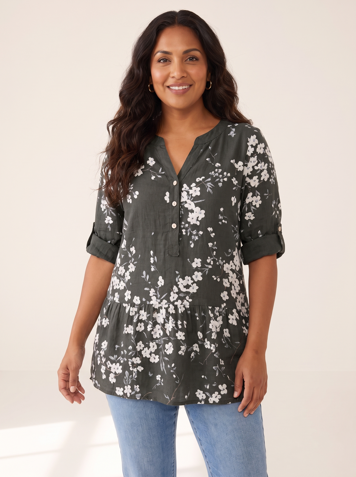 Veronique Dark Grey top front view