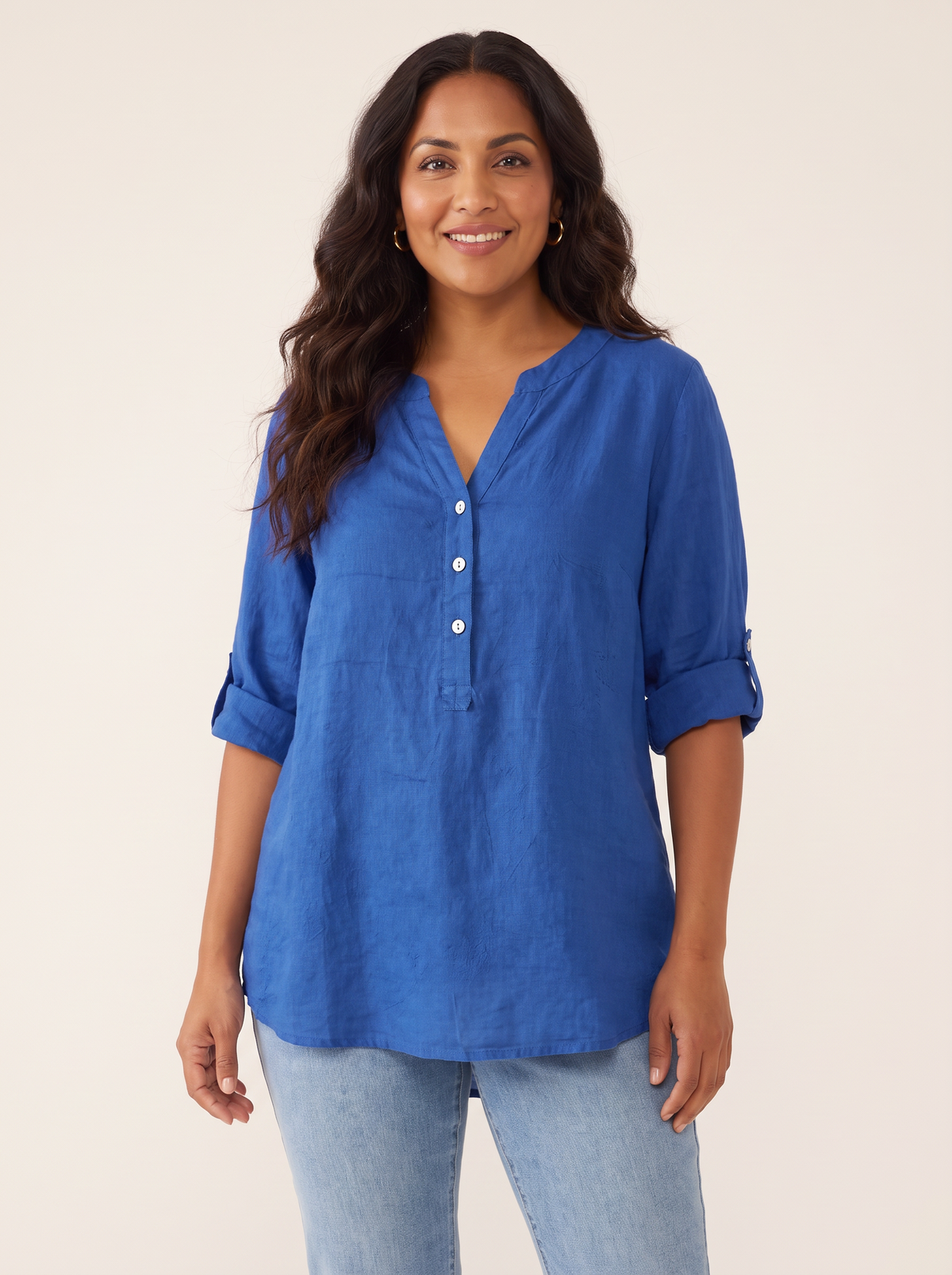 Veronique Royal Blue top front view