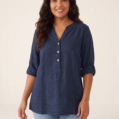 Veronique Navy Blue top front view
