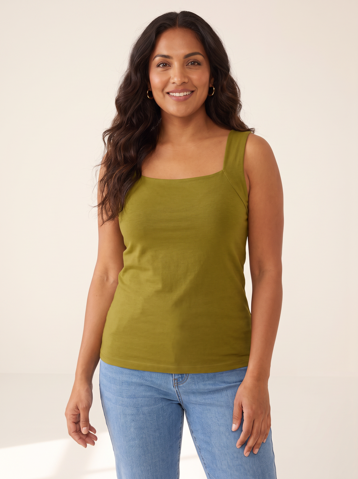 Roxy Olive Green top front view