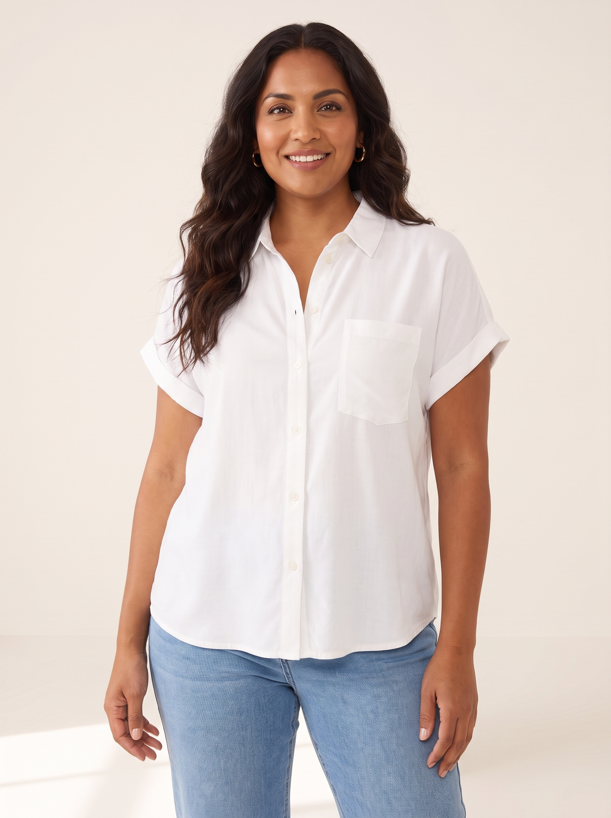 Gustie White top front view