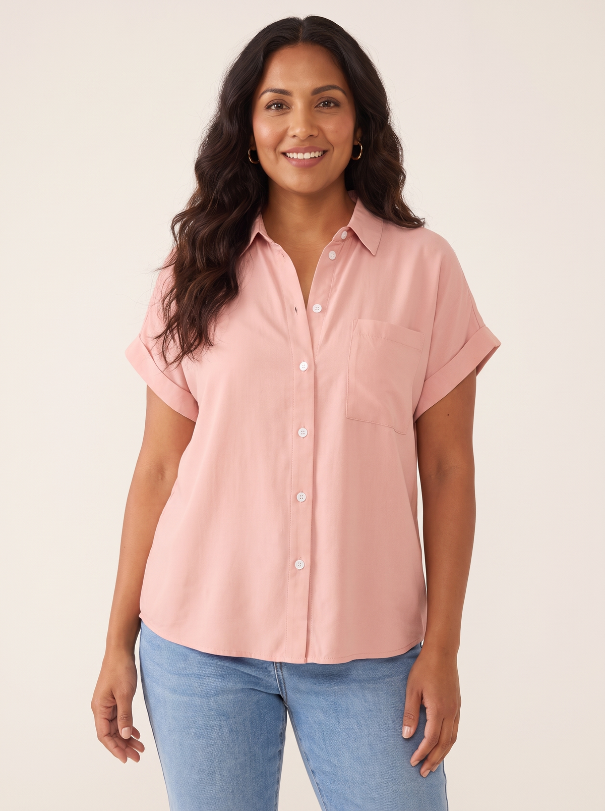 Gustie Blush Pink top front view