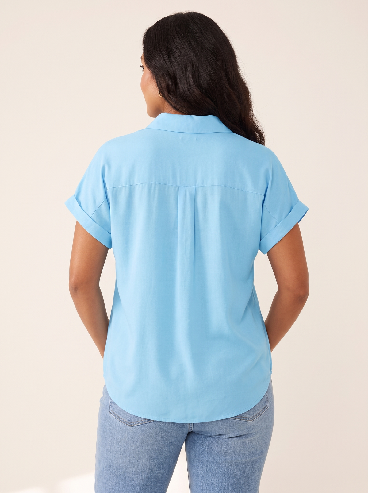 Gustie Sky Blue top back view