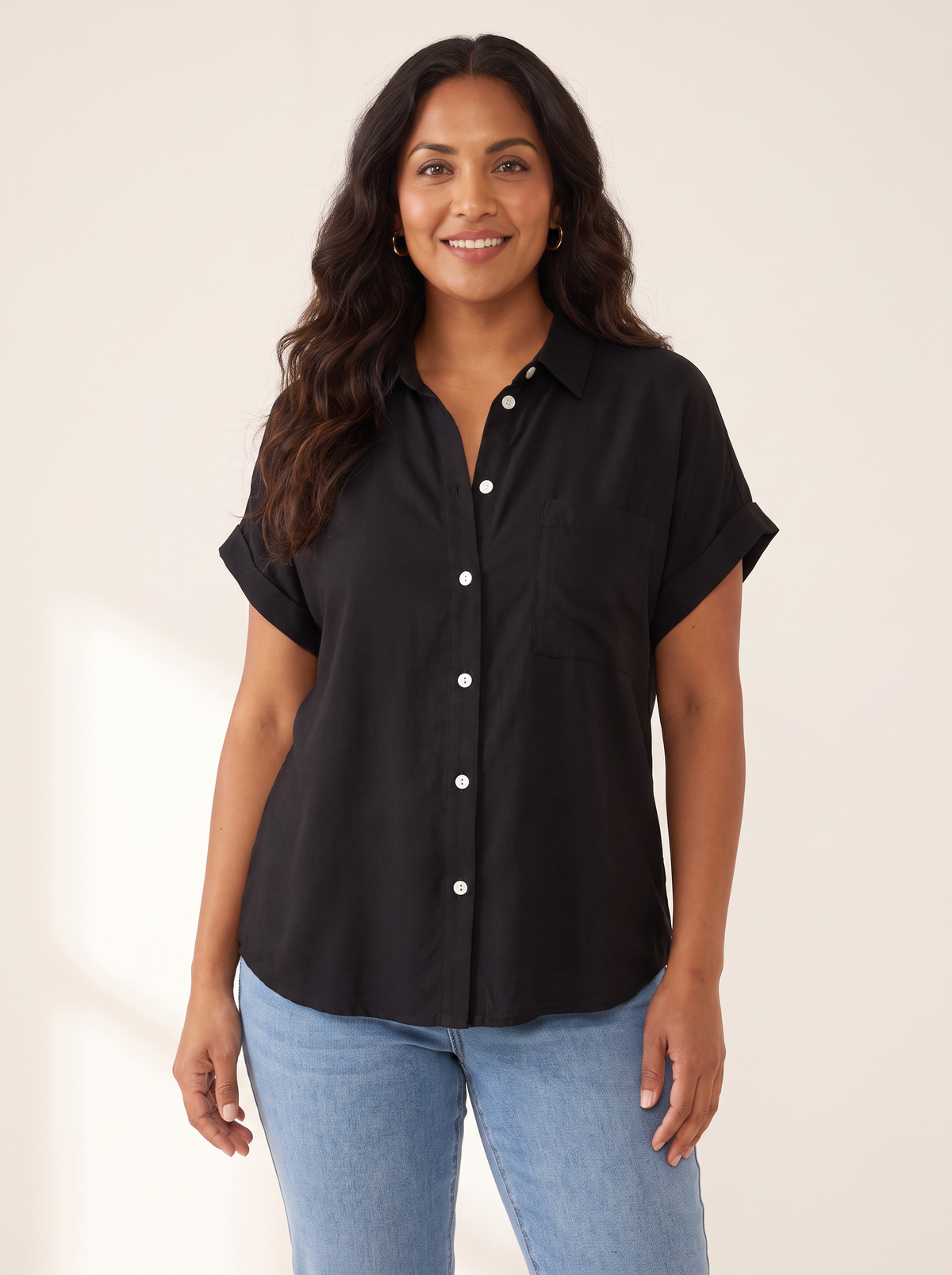 Gustie Black top front view