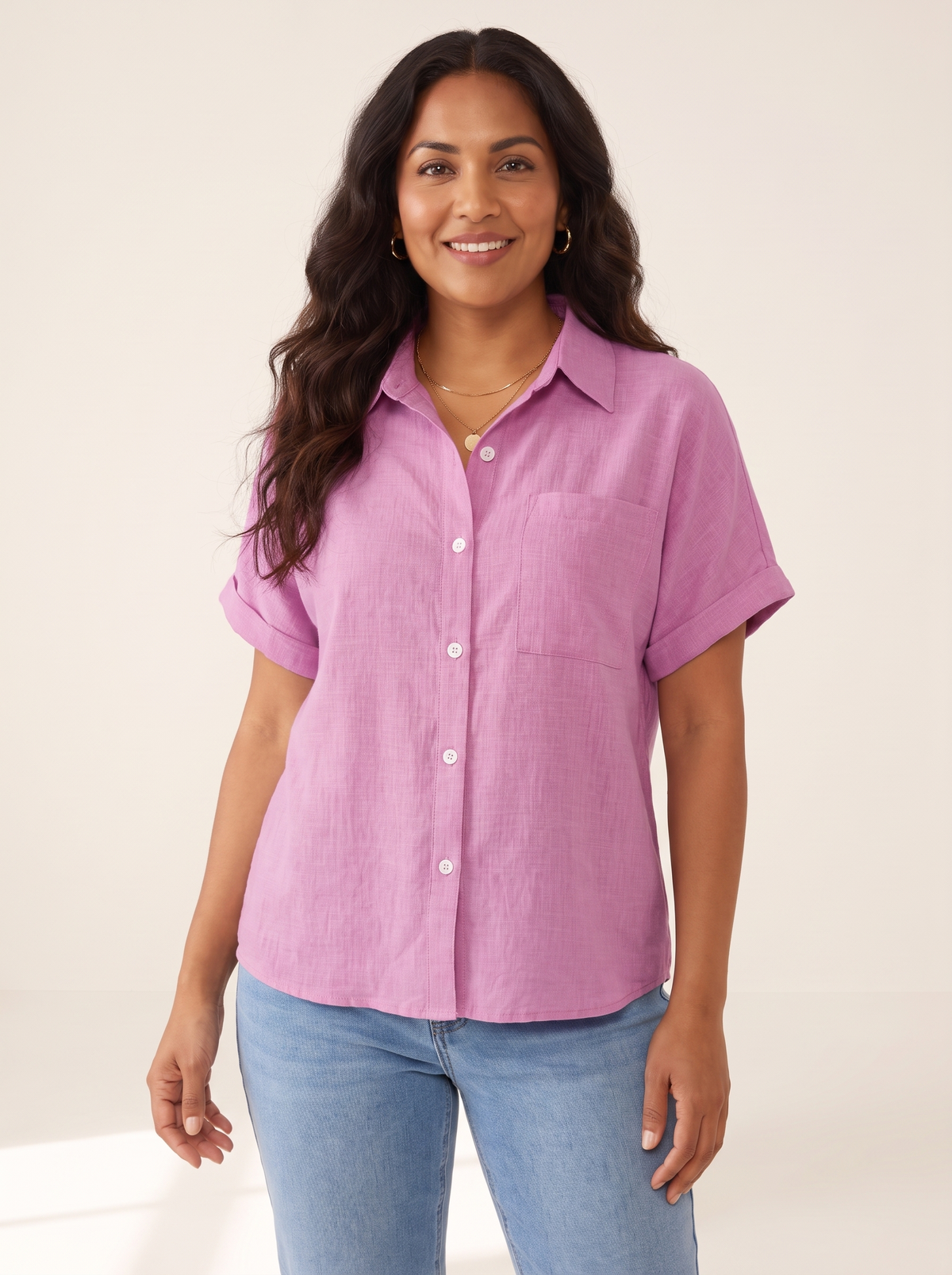 Zandra Pink top front view