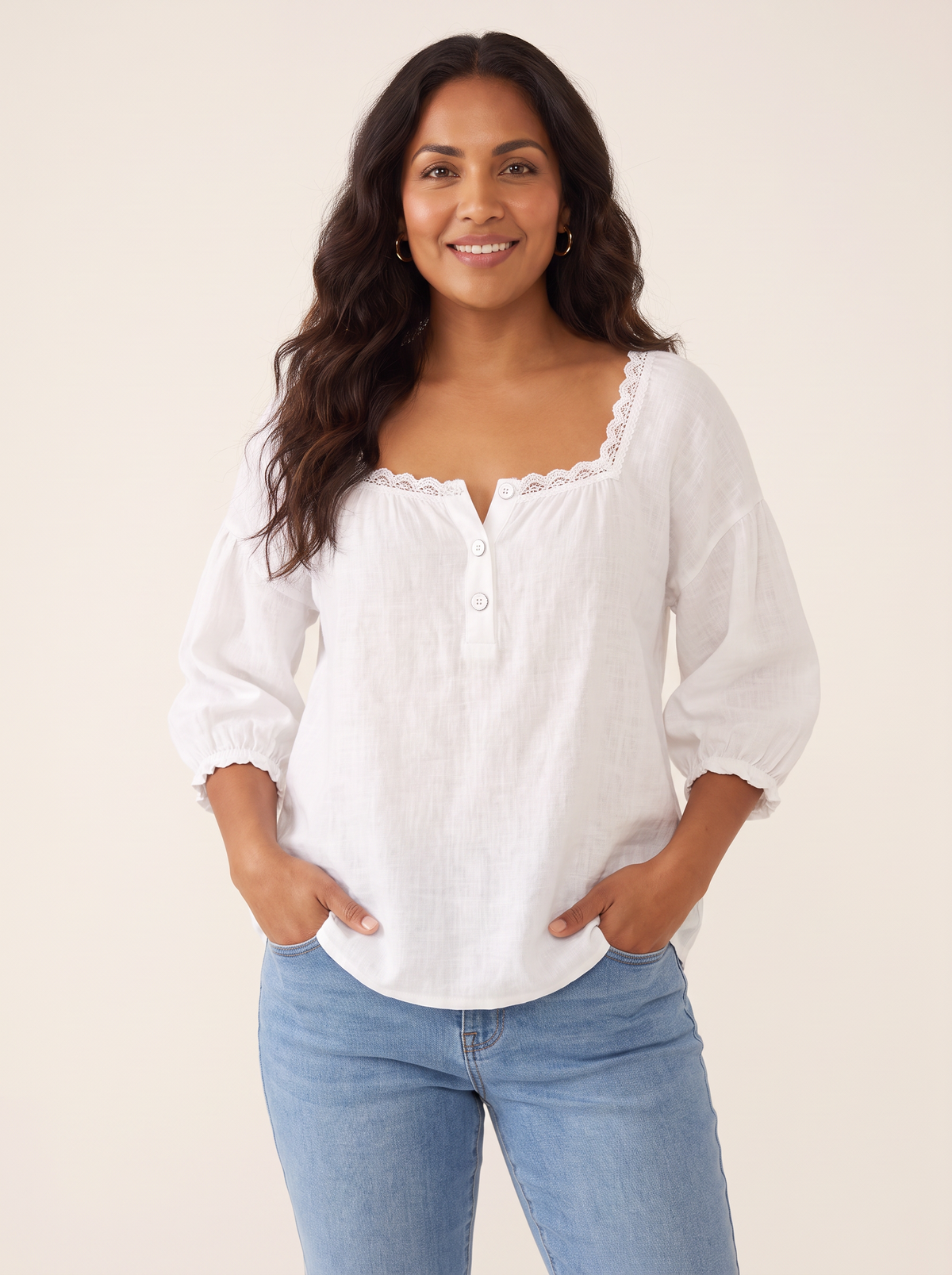 Elodie White top front view