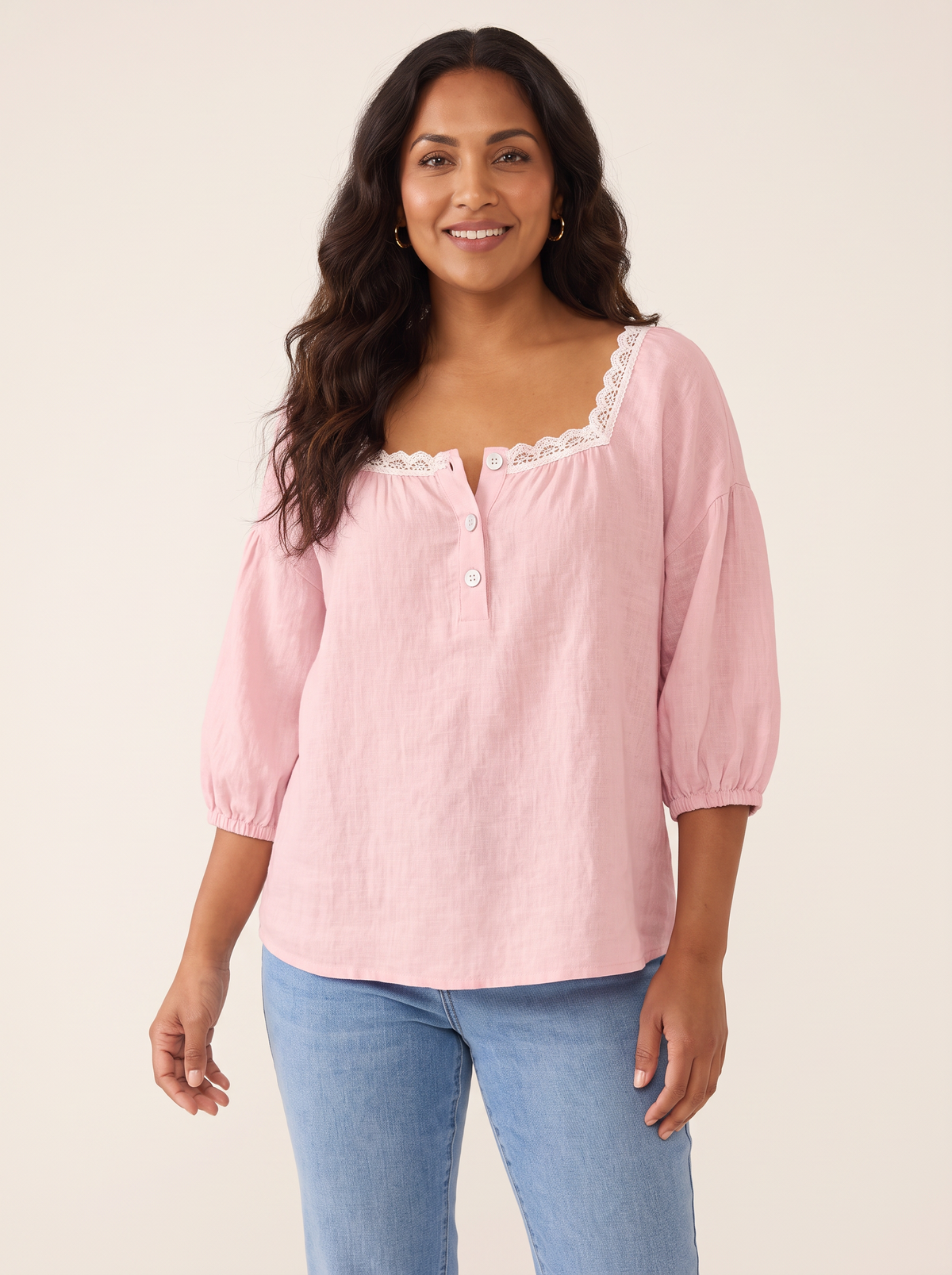 Elodie Pink top front view
