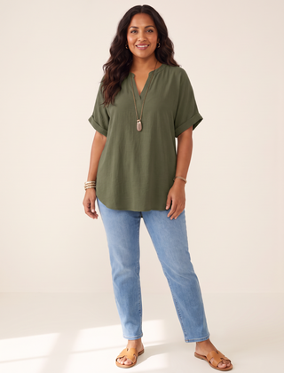 Livia Green top front view
