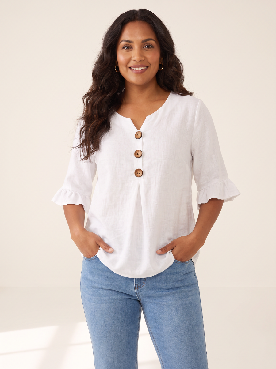 Jessara White top front view
