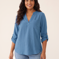 Noa Blue top front view