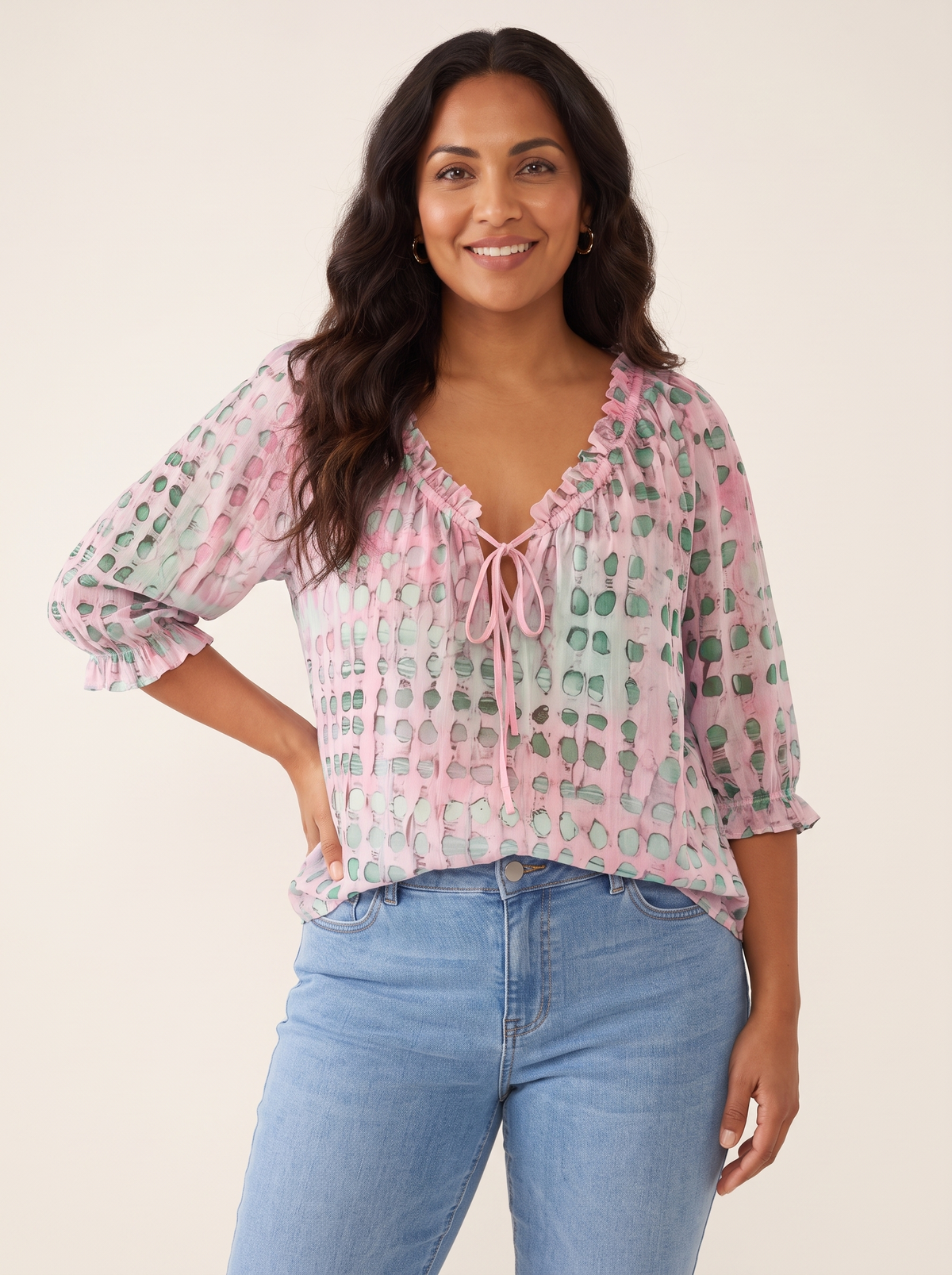 Candice Pink top front view