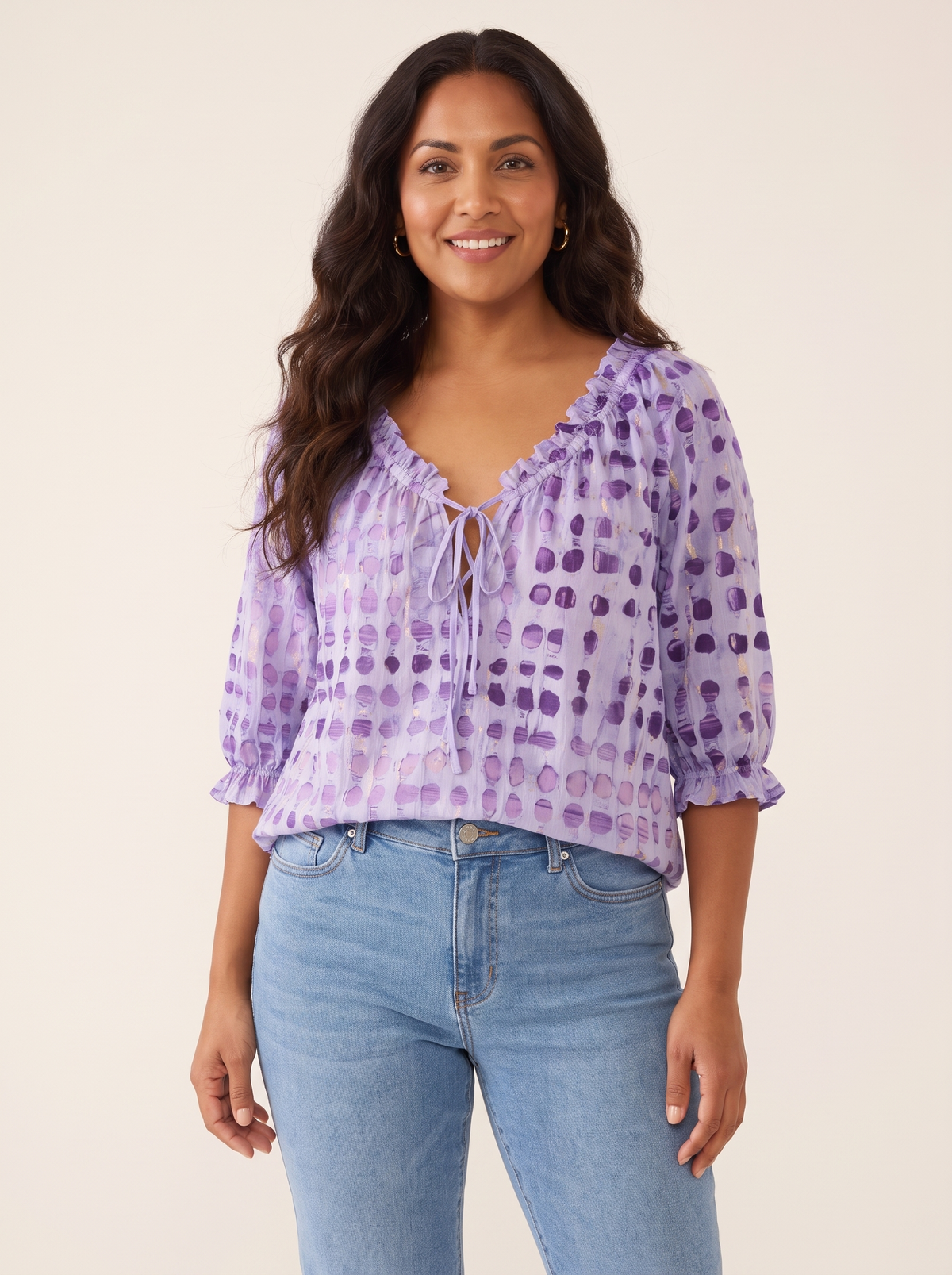 Candice Purple top front view