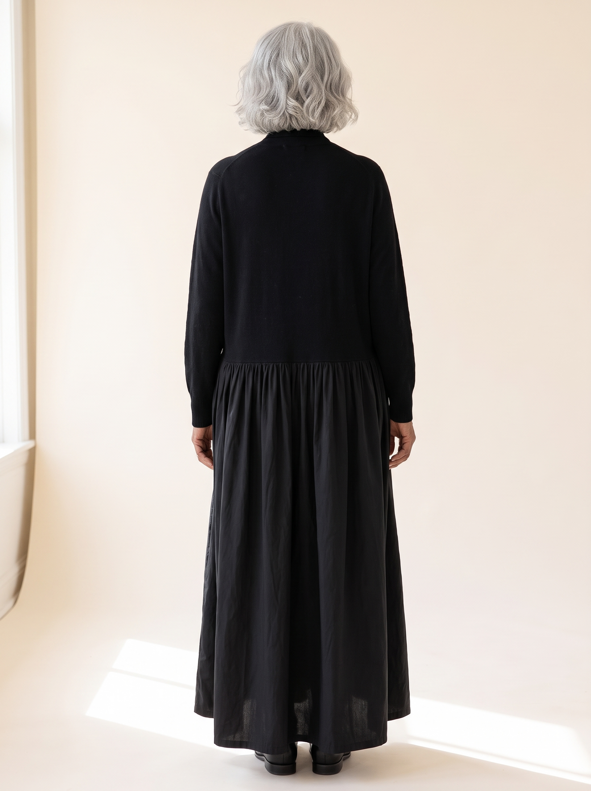 Odette oversized maxi dress in Black, back