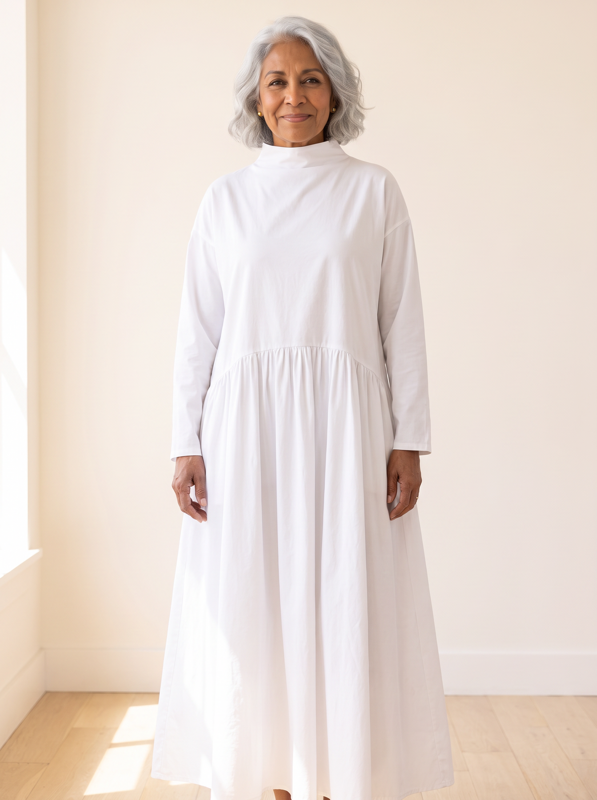 Odette oversized maxi dress in White