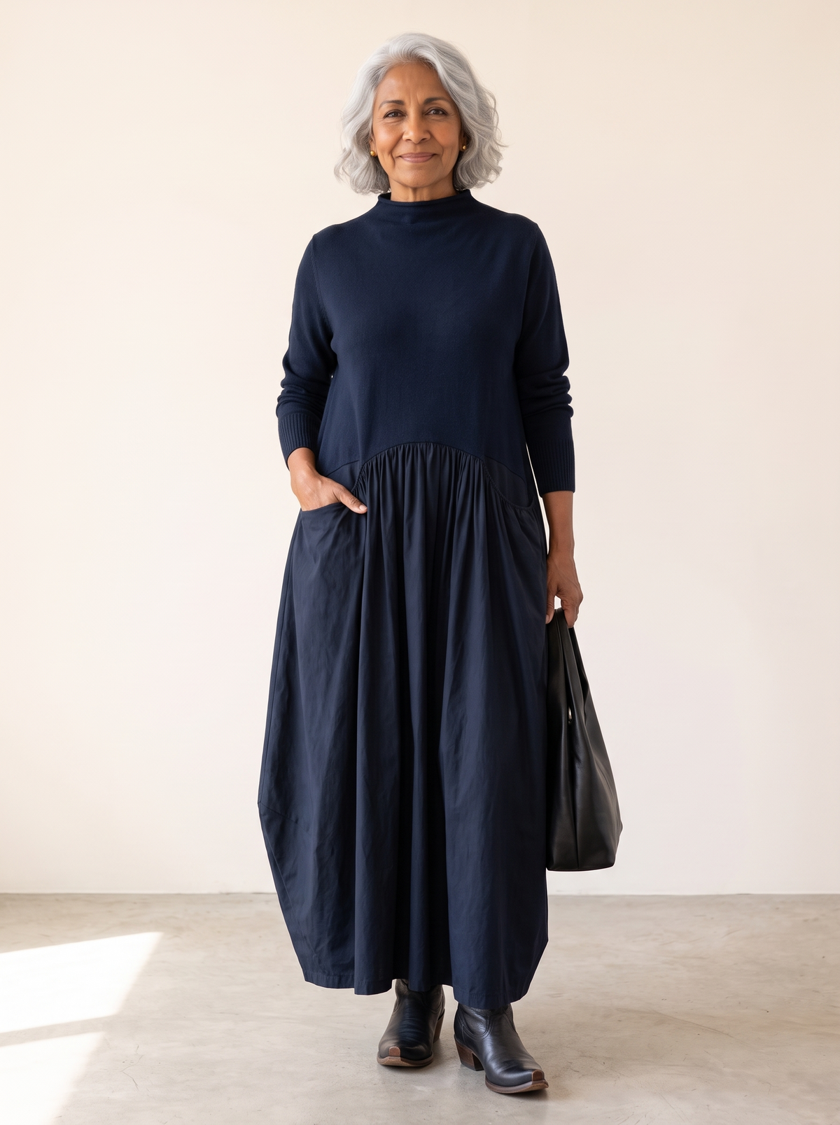 Odette oversized maxi dress in Dark Blue