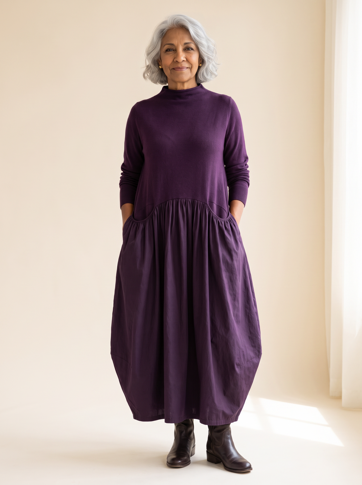 Odette oversized maxi dress in Purple