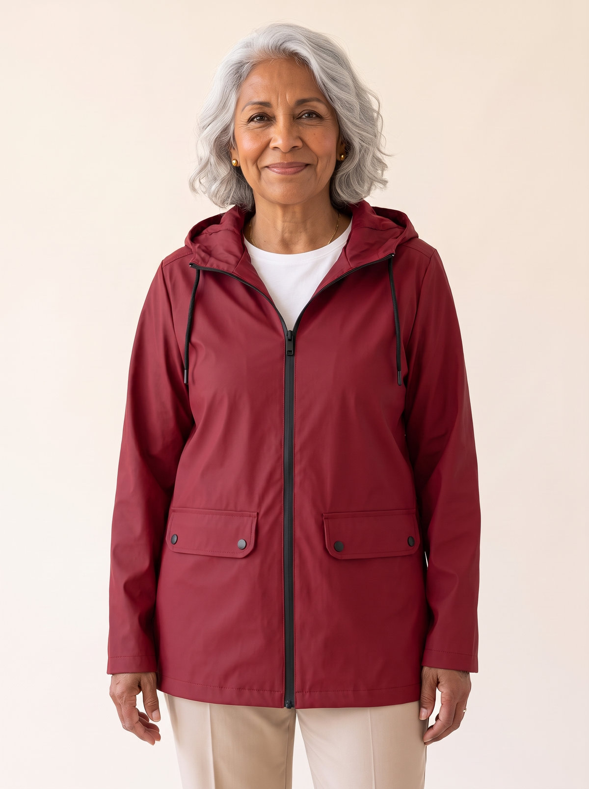 Rianna weatherproof jacket in wine red