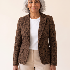 Loretta Jacquard Fitted Blazer Black front