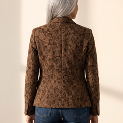Loretta Jacquard Fitted Blazer Black back