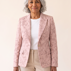 Loretta Jacquard Fitted Blazer Pink front