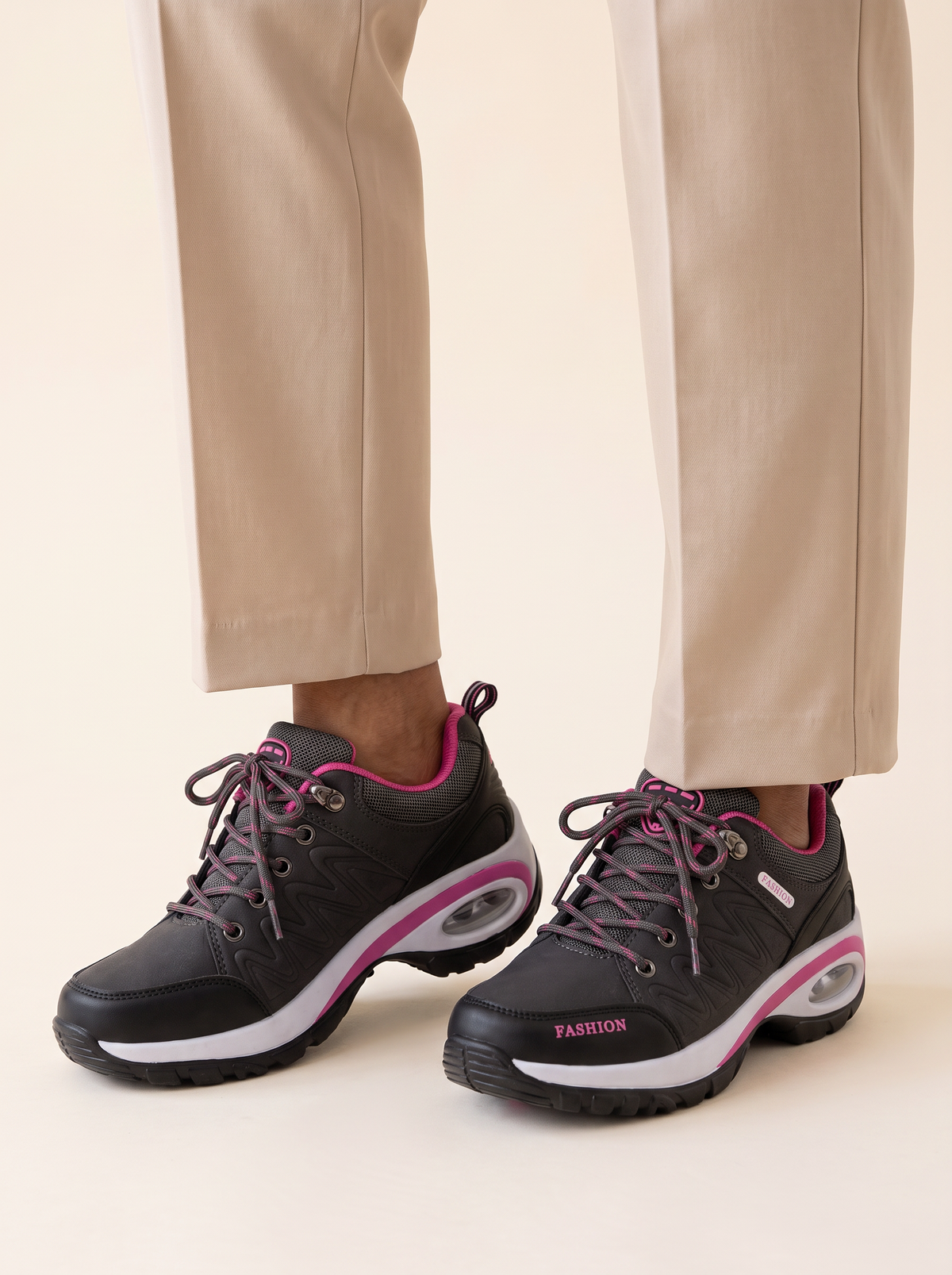 Camilla Cushioned Ergonomic Walking Shoes Gray front