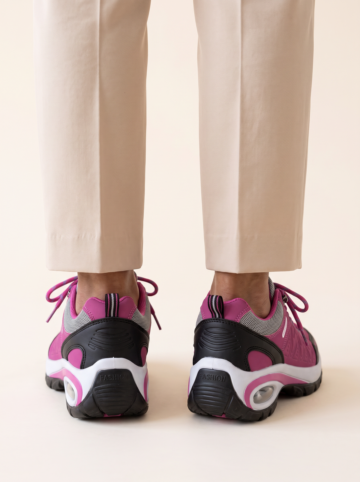 Camilla Cushioned Ergonomic Walking Shoes Light Pink back