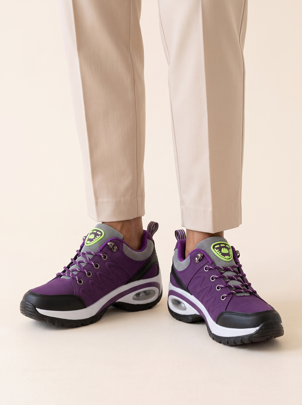 Camilla Cushioned Ergonomic Walking Shoes Purple front