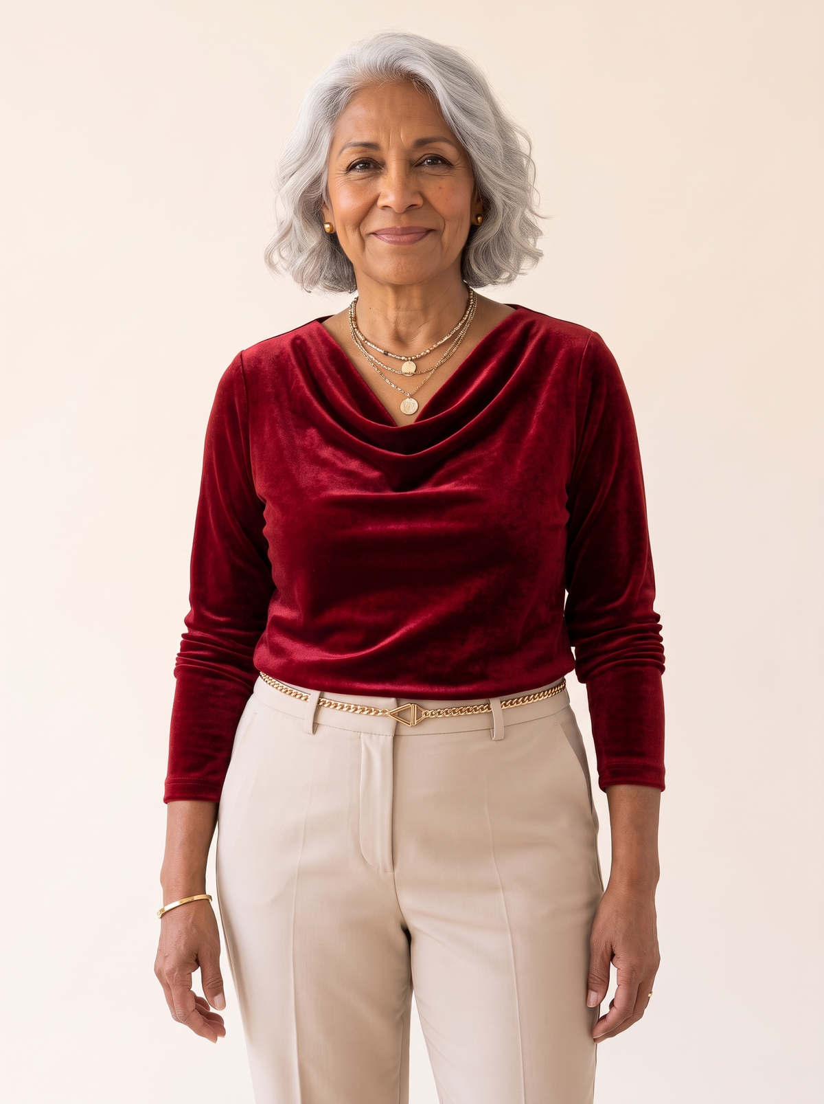 Willa | Velvet Draped Neck Top