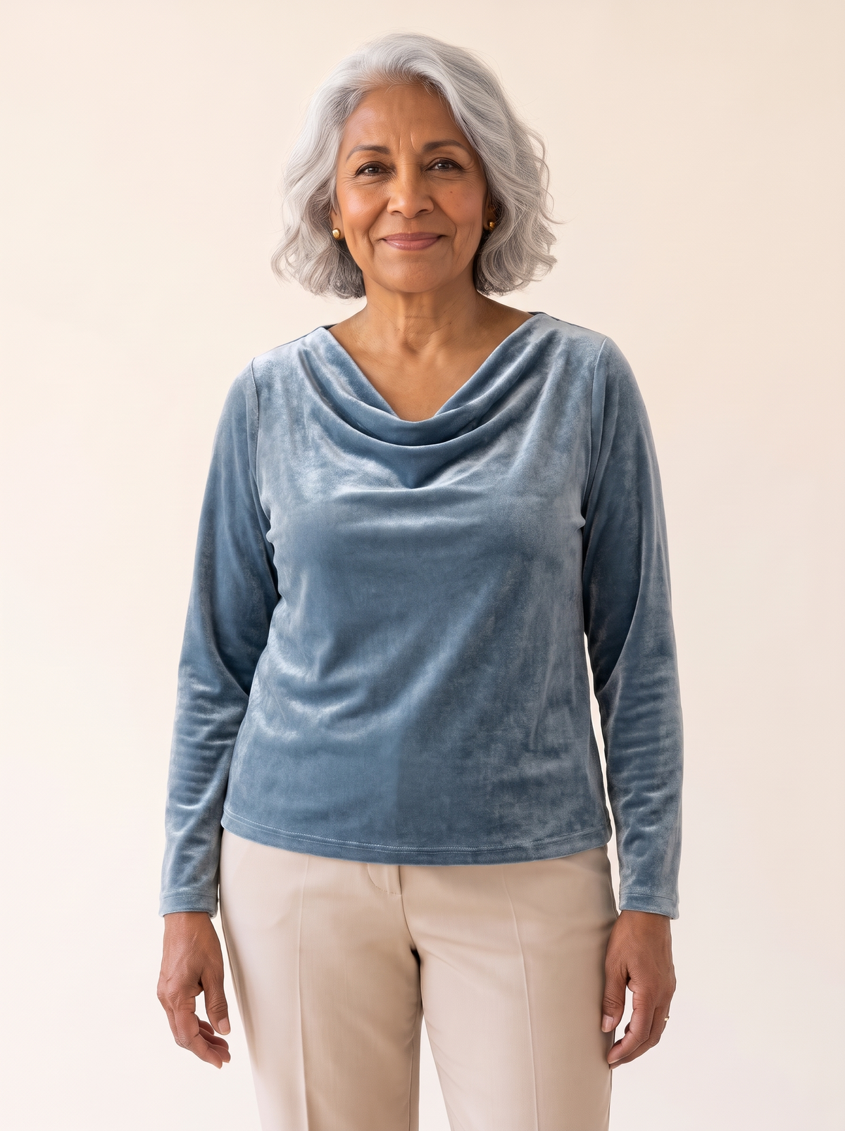 Willa | Velvet Draped Neck Top