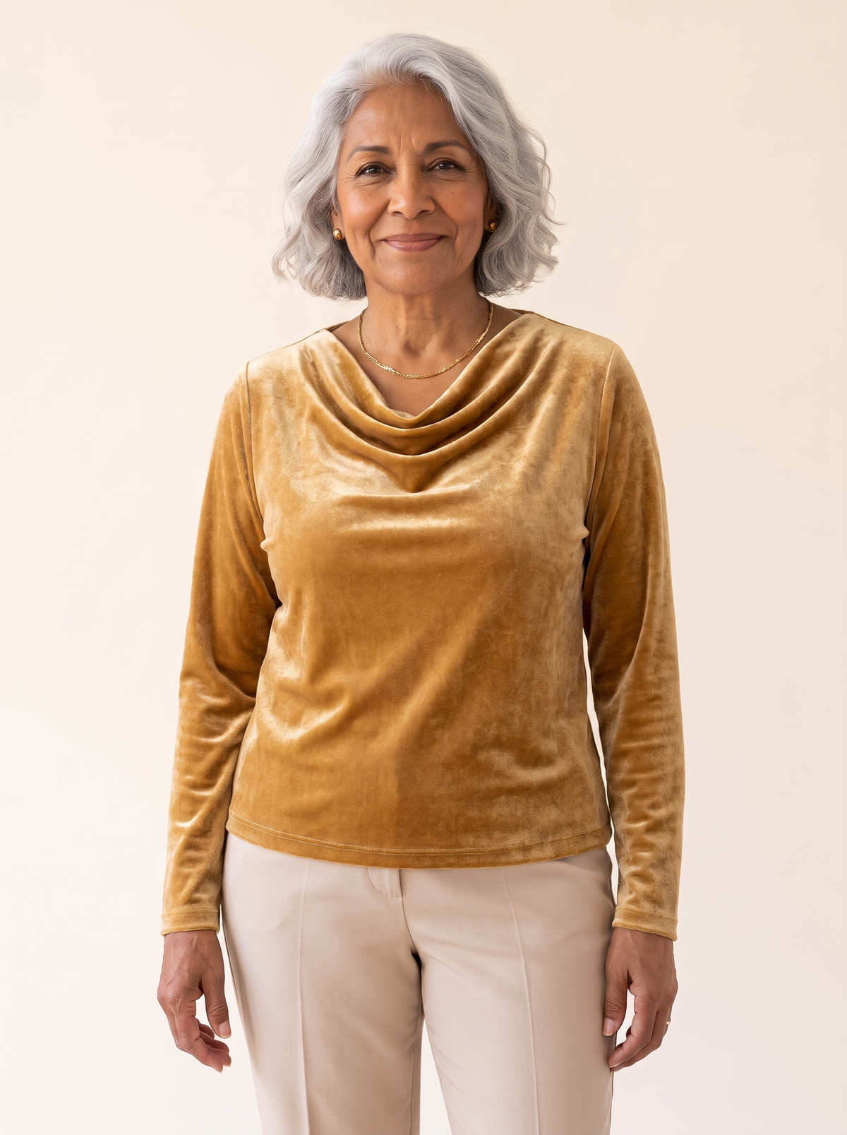 Willa | Velvet Draped Neck Top