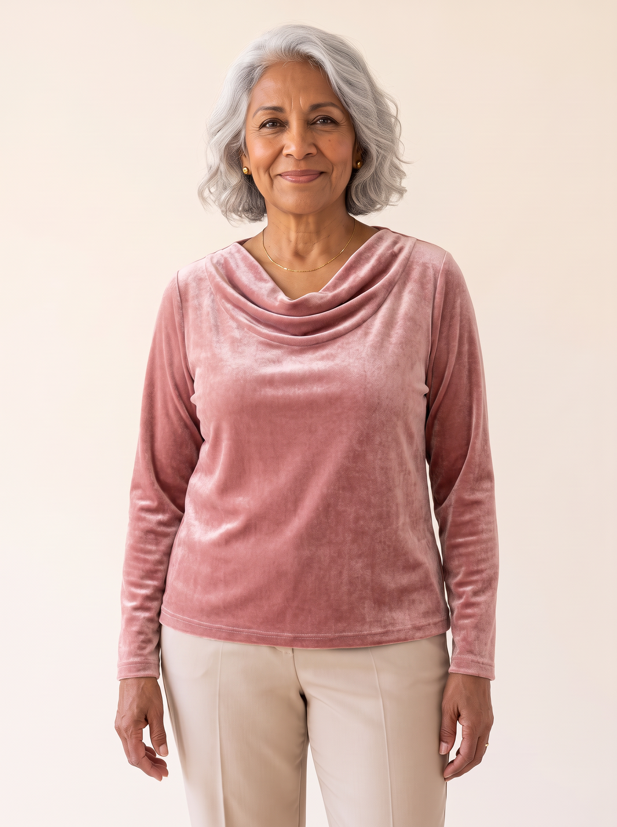 Willa | Velvet Draped Neck Top