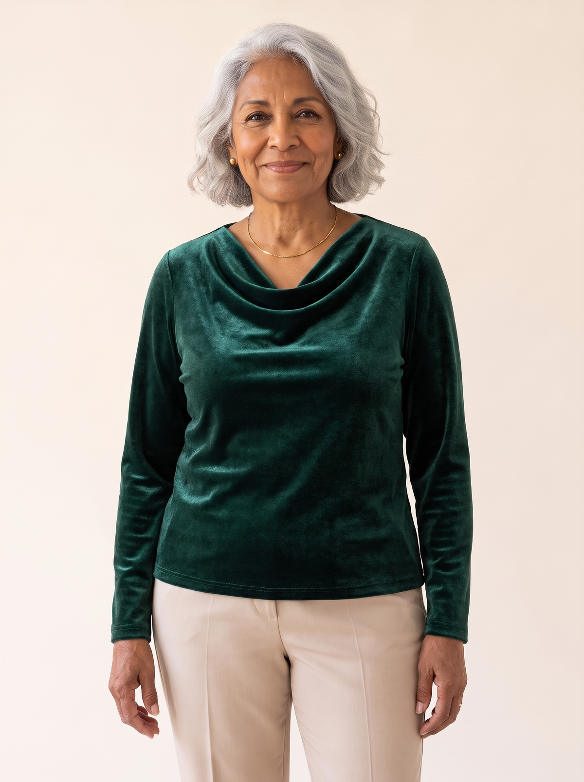 Willa | Velvet Draped Neck Top