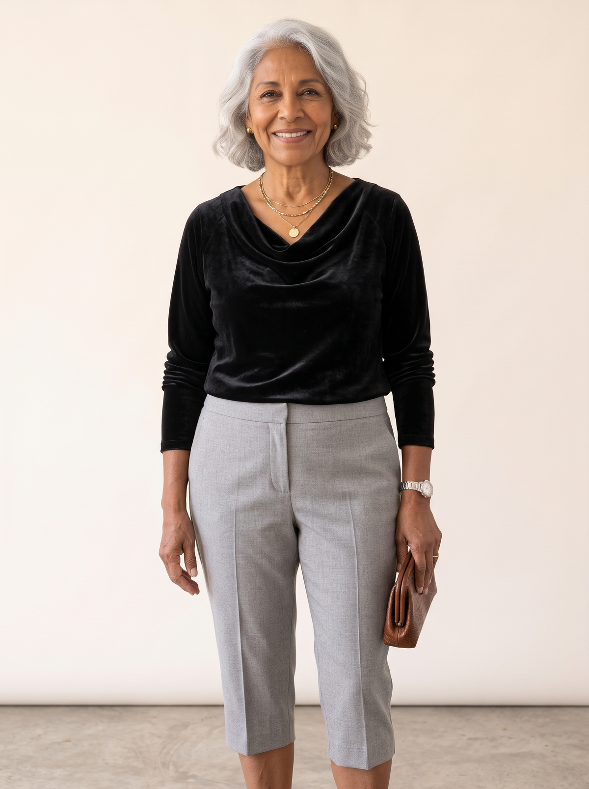 Willa | Velvet Draped Neck Top